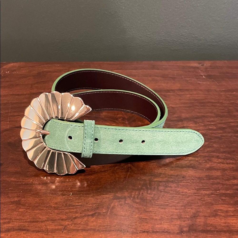 Sezane Green Belt with Gold Buckle